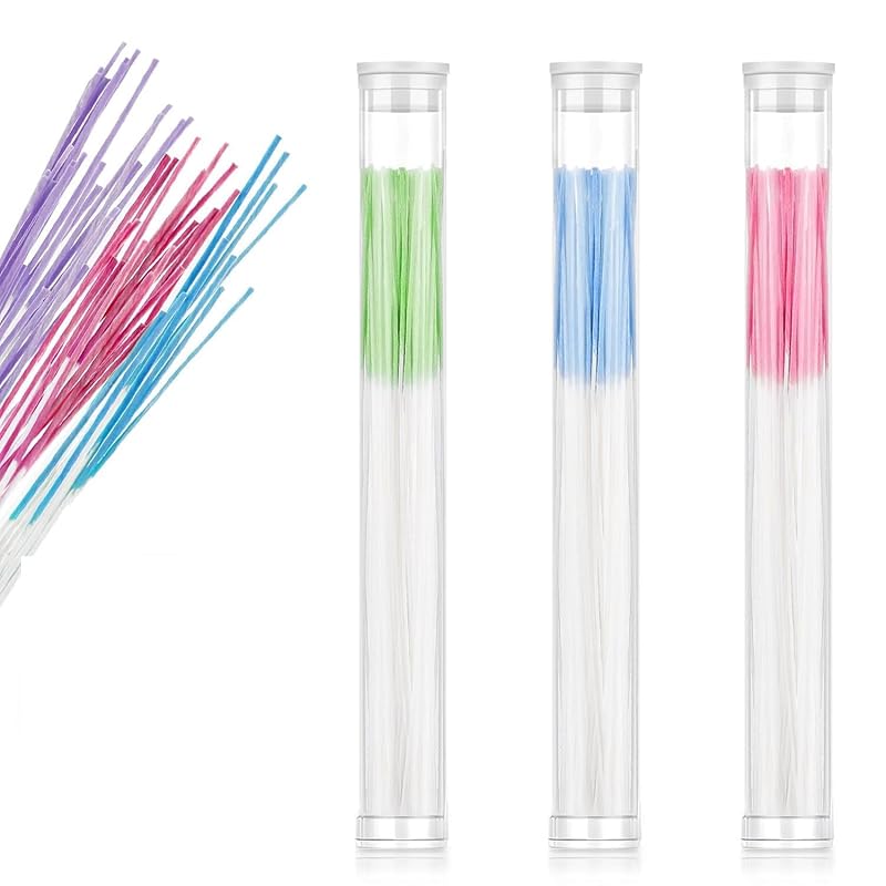 Ear Hole Cleaner 300Pcs Ear Piercing Cleaner Floss 5 Colors Earring Hole Cleaner for Girls Women Men,Disposable Piercing Cleaning Floss,Ear Piercing 3Colors 180Pcs