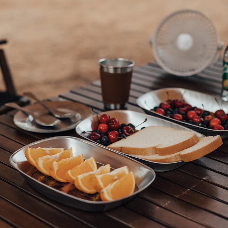Outdoor Camping Fruit Tray European Retro Tinplate Metal Practical Snack Tray Fruit Basin Outdoor Tableware