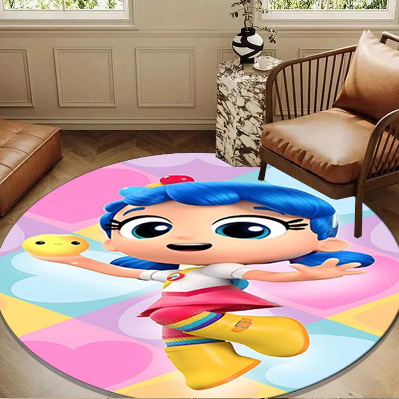 Rainbow Kingdom Adventure Round Rug for Livingroom,Bedroom, Palyroom, Chair Rug, Area rug, Circle Carpet, Large Size Fan Christmas gift