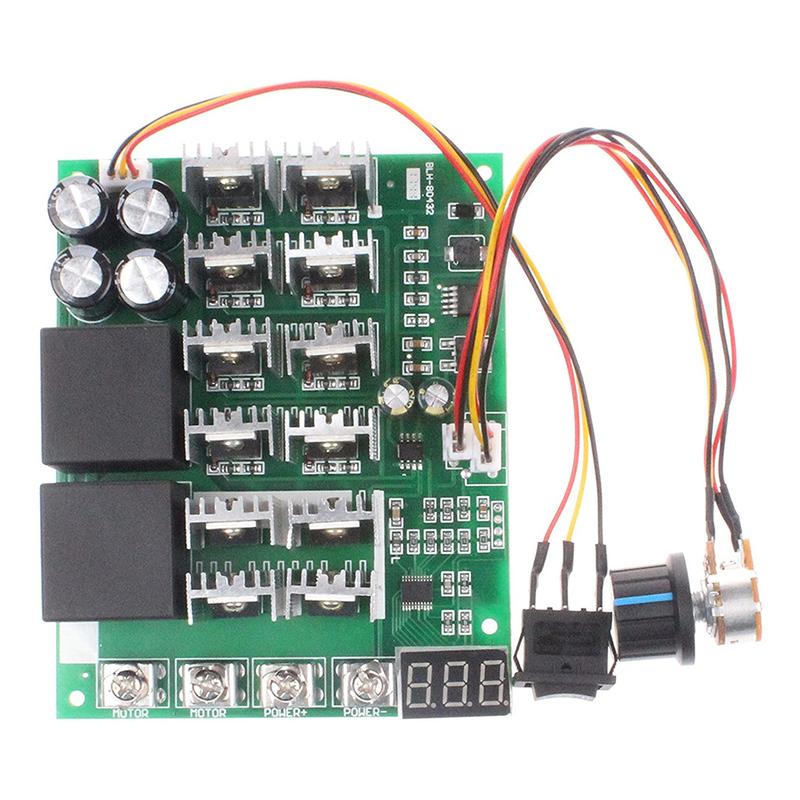 DC10V-55V Motor Speed Controller Digital Display 60A Motor Driver Module 12V 24V 36V 48V with Knob Switch Electrical Equipment