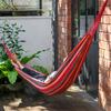 Langlebige Doppelhängematte Groß XXL Boho Schaukel 2 in 1 Baumwolle 290 cm DOPPELHÄNGEMATTE ROT