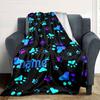 Colorful Paw Prints Lightweight Personalized Blanket Customize Text Soft Cozy Versatile For Sofa Couch Office Bed Picnics All Season Use Modern Best
