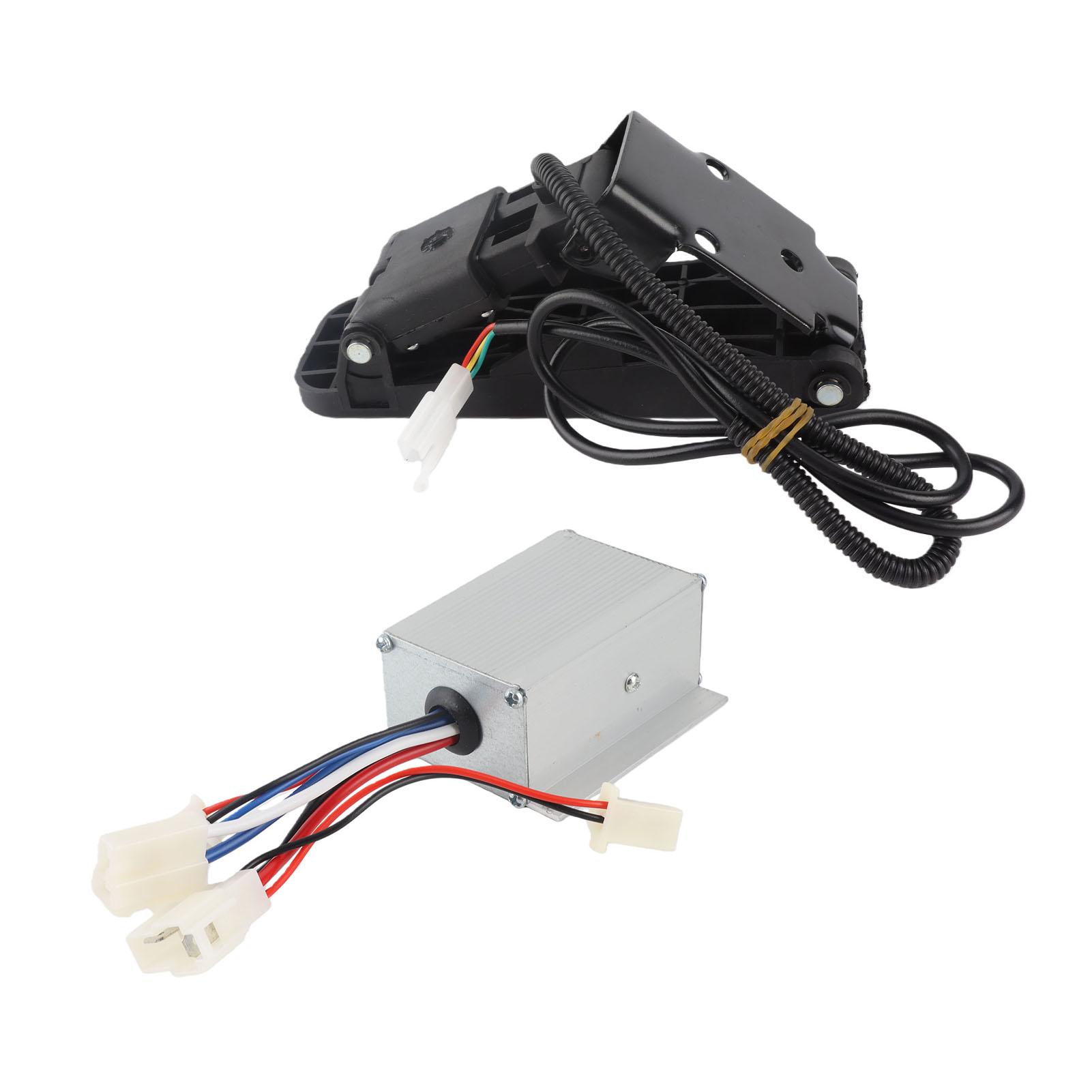 Set Pedale Acceleratore Controller Velocità in Lega di Alluminio Spazzolato 12V 250W per Biciclette Elettriche Tricicli Motociclette black