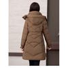 Winter Women Medium To Long Cotton Jacket Thickened Warm Casual Stand Collar Hooded Parker Coat Solid Color Warm Cotton Jacket