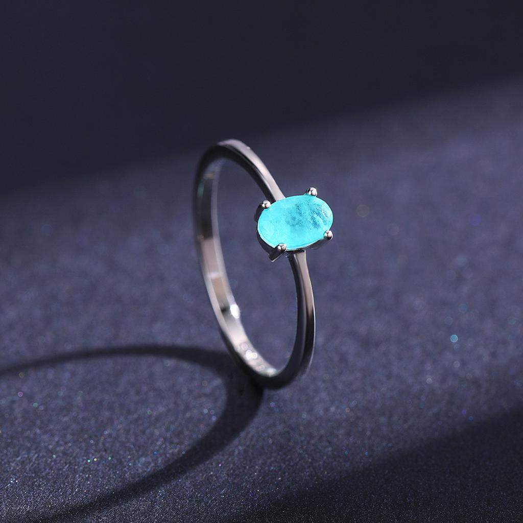 Modian 925 Silber Mode Ovale Fingerringe für Damen Elegante Paraiba Turmal Verlobung Hochzeit Statement Schmuck