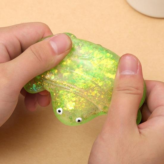 Squeeze Toy Soft Rubber Stress Relief Toy Slow Rebound Glitter Powder Turtle Shape Decompression Tool
