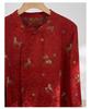 Golden Saddle Embroidered Stand Collar Shirt with Frog Button - New Chinese Style Long Sleeve Top (2026 Design)