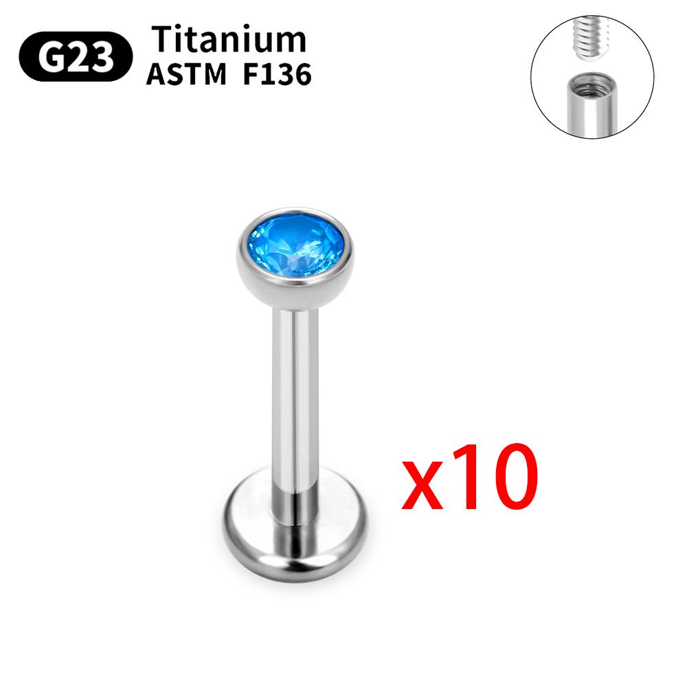 1/5/10pcs G23 Titanium Piercings Labret Stud Lip Nose Piercing Kit Eyebrow C Rod Body Jewelry ASTM-F136 Cartilage Earring