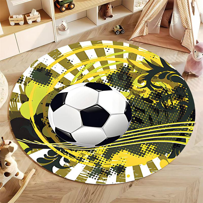 Free shipping! "Vibrant Soccer-Themed Round Carpet for Game Rooms" round carpet for home sofa bedroom, gift