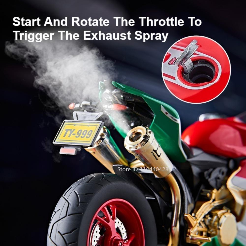 1:9 Alloy 1299 Motorcycle 1199 Diecast Models Toys Car Front Wheel Steering Shock Absorption Sound Light Cars Boyfriend's Gifts