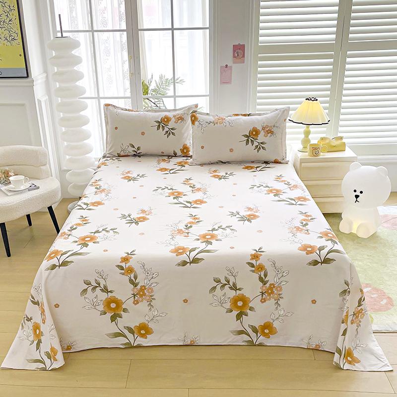 Flower Printed Flat Bed Sheets for Double Bed Single/Queen/King Reactive Printed Top Sheets for Beds sabanas cama Bed Linen