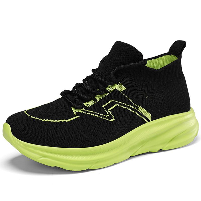 

Обувь для пар Fly-Woven Мужская/женская спортивная обувь для отдыха Сверхлегкие кроссовки 36-45 45 чёрный/зелёный