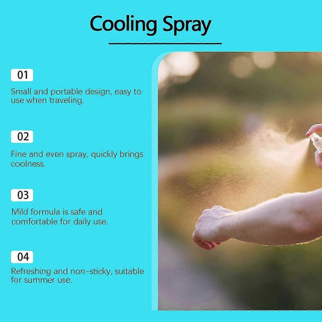 Jaysuing Kühlendes Spray Sommer Tragbar Outdoor Körperkühlung Spray Kühl Beruhigend Nicht klebrig