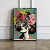 Poster Portrait Woman Flowers