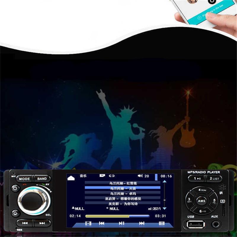 4.1" 1Din Car Radio Audio Stereo Player MP5 USB AUX Touchscreen Bluetooth Remote