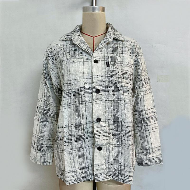 Women's Casual Plaid Printed Long Sleeve Tweed Jacket Coat