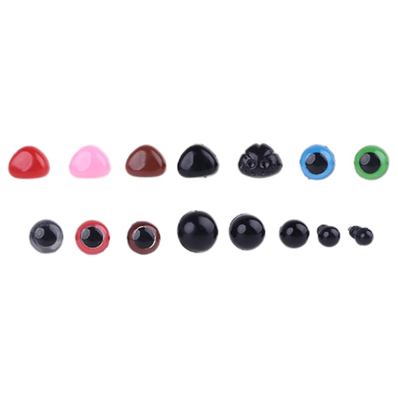Doll Eyeballs Noses and Rotatable Wooden Joints Half Round Plastic Eyes for DIY Doll Bear Crafts Halloween 748pc