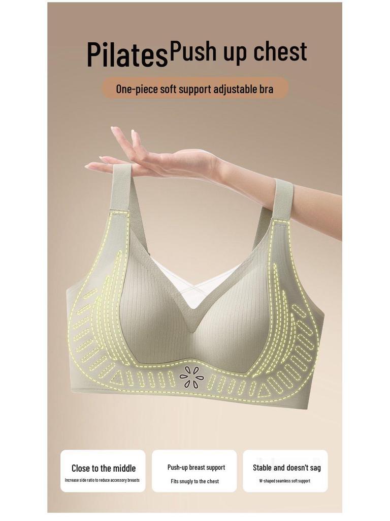 Seamless Push-Up Bra: Anti-Sag, Soft Support, Side Smoothing, Wire-Free Minimize