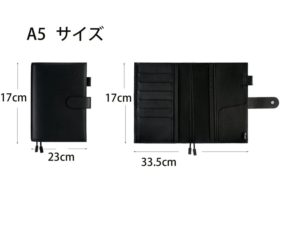 A5 Genuine Leather Notebook Compatible with Hobonichi Premium Planner Cover with Pen Card Bookmark and Snap Business Gift Cover, Cousin, Holder,