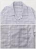 SUIMIN CARE Made in and Gauze Shirt Long Check Sizes LL Gray Japan, Unisex, Men's Women's, Triple-Layer Pajamas, Sleeve, 100% Cotton, Pattern,
