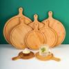 1Pcs Stone Cutting Bamboo Pizza Tray Platter Baking Tray New Wooden Pizza Board  Kitchen Tool