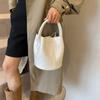 Retro Water Bucket Bag Female New Trendy Commuter Crossbody Bag Fashion Solid Color Handheld One Shoulder Bag For Women