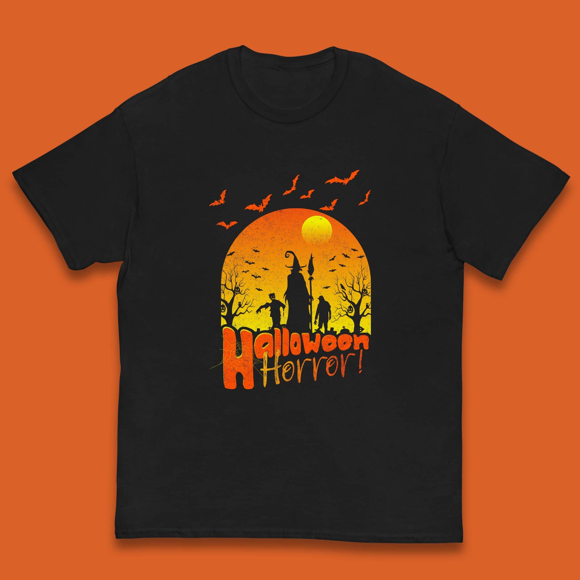 Halloween Horror Halloween Night Witch With Zombies Horror Scary Kids T Shirt 130