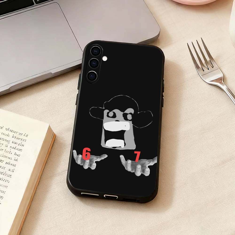 67 Six Seven-nn Phone Case Black Silicone Soft For Samsung Galaxy A73,A72,A71,A70,A53,A52,A51