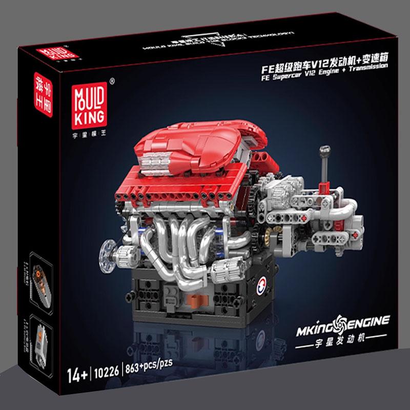 Mould King 10088 535pcs Technical Electrically Driven V8 Engine Building Block Model Kit For Adults Creative Assembly Brick Toys