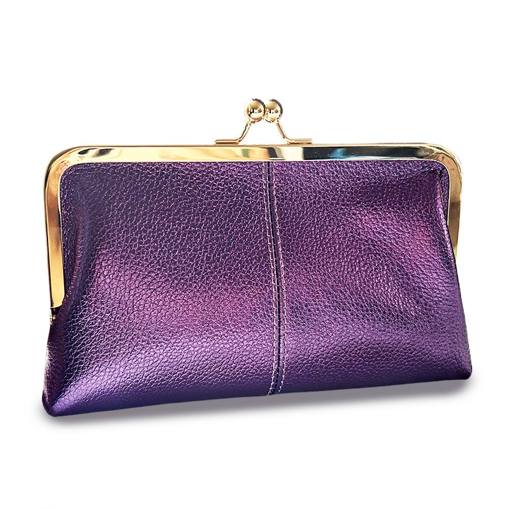Premium Leather Long Clutch Wallet with Clasp - Large Capacity, Minimalist Design