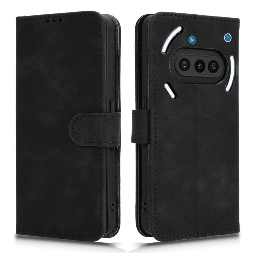 For ingenting telefon (3a) Lær Etui Hudfølelse Anti-fall Lommebok Flip Telefondeksel