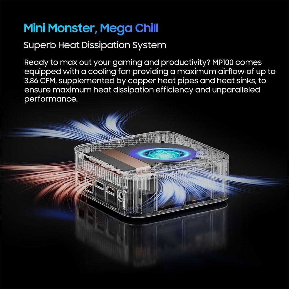 Blackview MP100 Mini-PC, AMD Ryzen 7 5700U 8 Kerne Max 4,3 GHz, 16 GB RAM 1 TB SSD, DP+HDMI+Type-C Triple 4K-Display