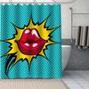 Comic-Pop Art City Explosion Humor Expressions Shower Curtains Bathroom Curtain Fabric Washable Polyester For Bathtub Decor Set