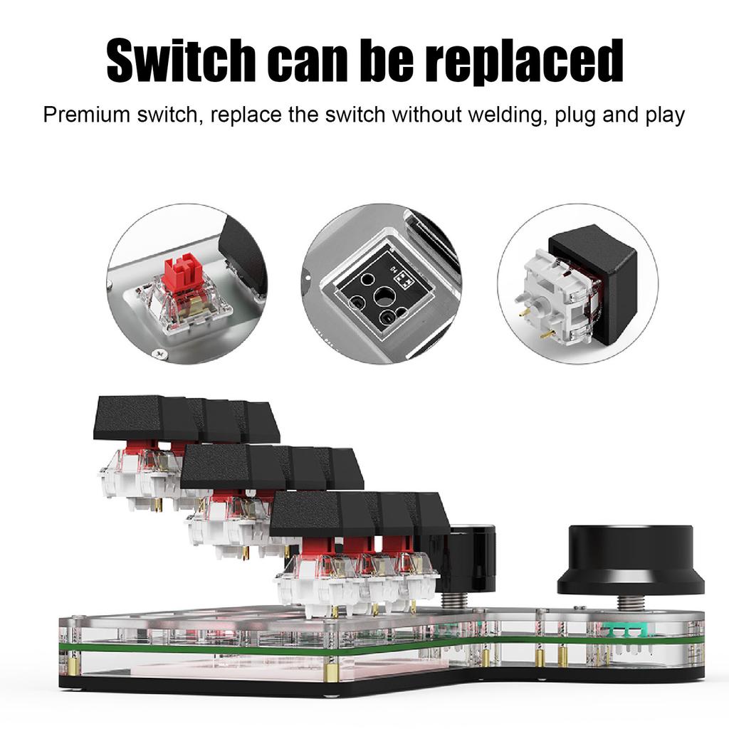 Custom Keypad 9 Keys 3 Knobs Programmable RGB Backlit Programming Macro Keypad for Computer Gaming Software