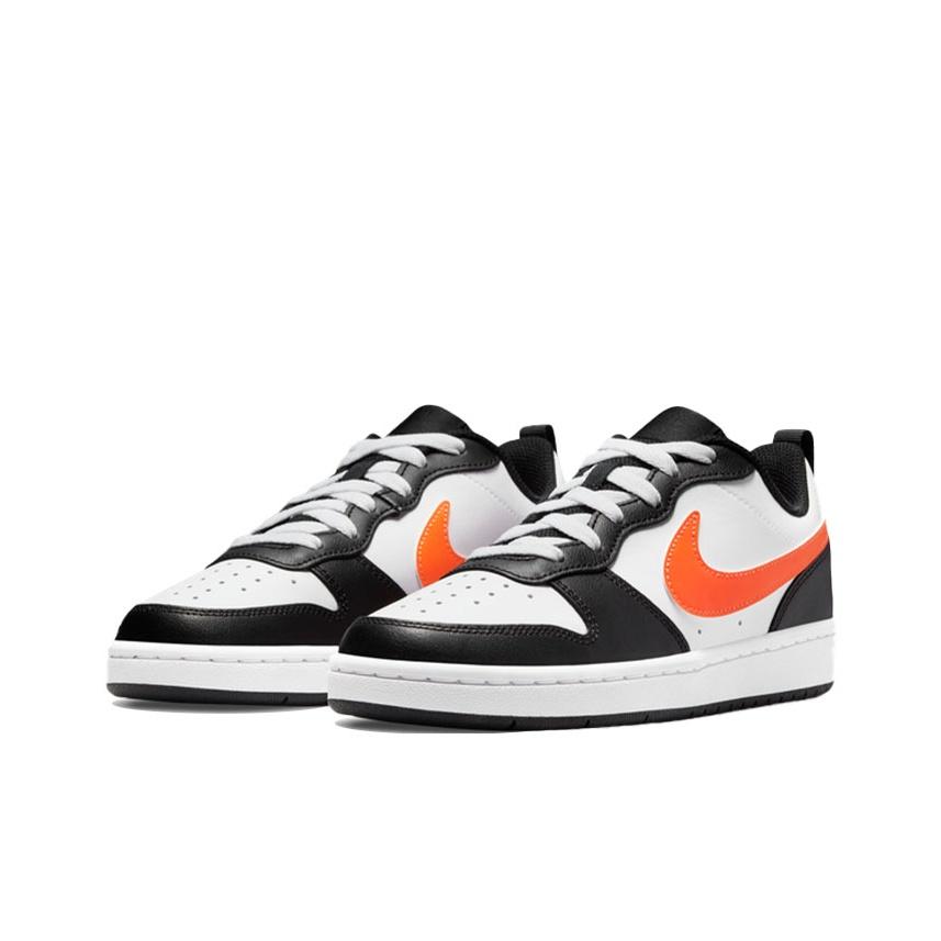 Nike Court Borough Low 2 GS White Black Orange Kids Sneakers Dark-Smoke-Grey Total-Orange BQ5448-115