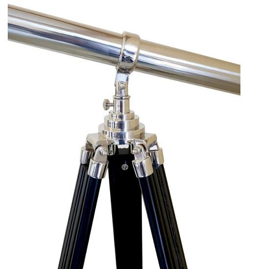 Marine Navy Blue Double Barrel Tubular Telescope Nickel Silver Finish Black Tripod Telescope