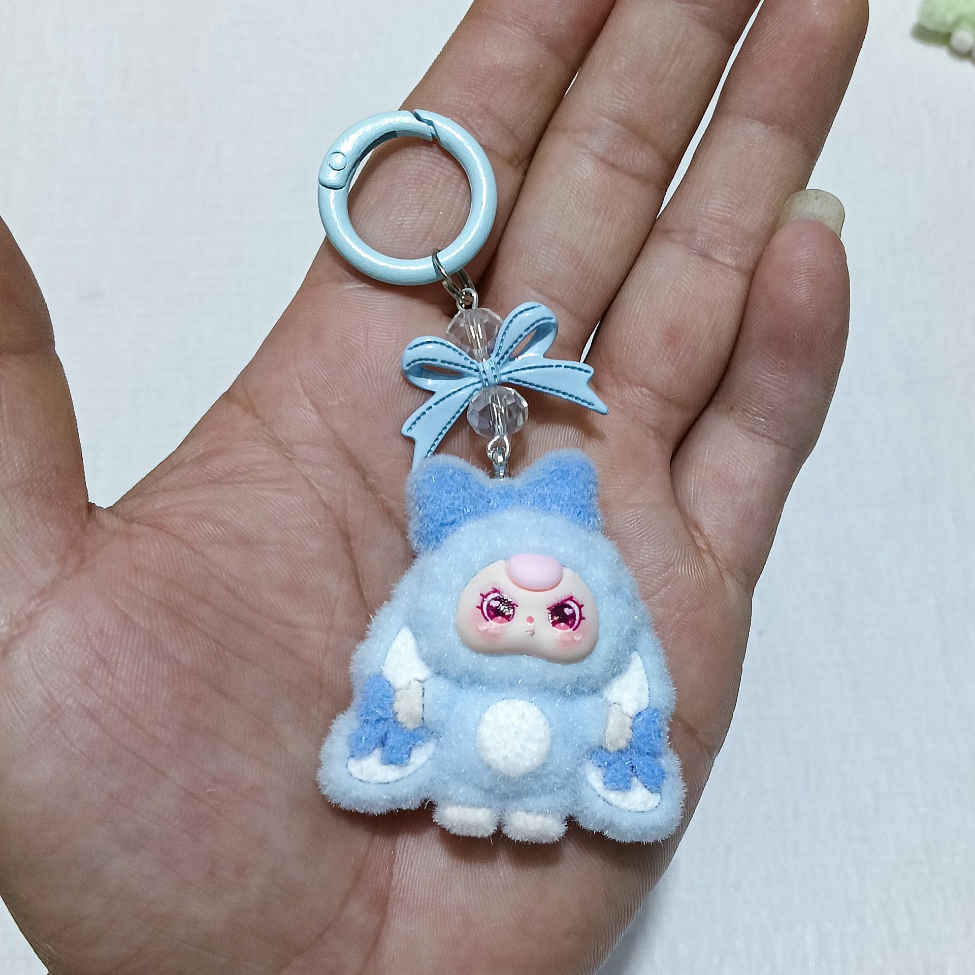 

Милый брелок-кукла для 3-летнего ребенка с висячими ушками и бантом One Size синий