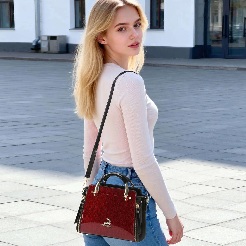 2026 New European and American Style Patent Leather Handbag Women's Fashionable Versatile Crossbody Bag