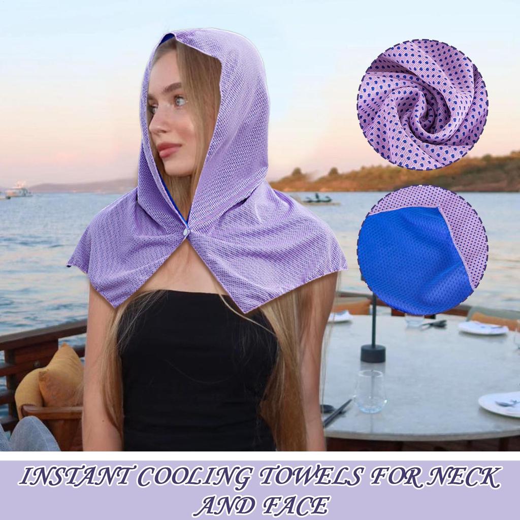 Cooling Hoodie Towel Hot Weather Sweat Hoodie Towel Wraps Sport Workout Accessories Head Sun Protection for Commuting Watching