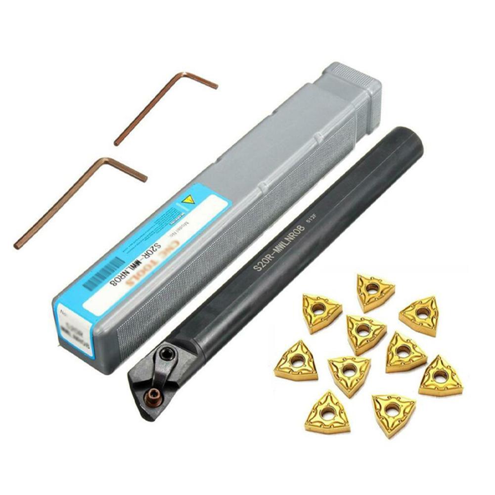 

S20R MWLNR08 CNC Lathe Tool Holder with 10 WNMG080404 Carbide Inserts for Steel Processing and Harsh Environments CHINA
