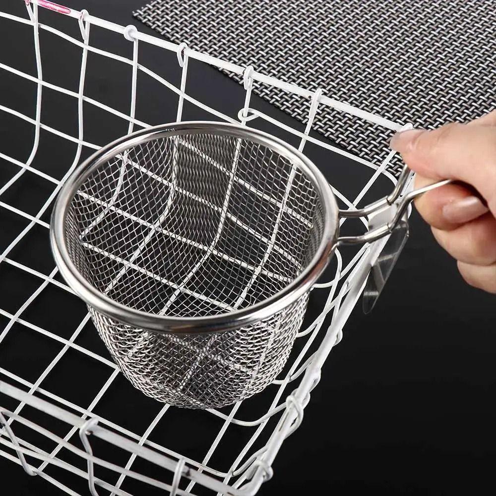 1Pcs Kitchen Tableware Mesh Strainer Spoon Long Handle Frying Filter Basket Hot Pot Strainer