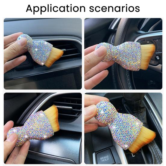 Autoputzbürste Funkelnde Strasssteine Ergonomischer Griff Lüftungsdüsenreiniger Vielseitiges Reinigungswerkzeug