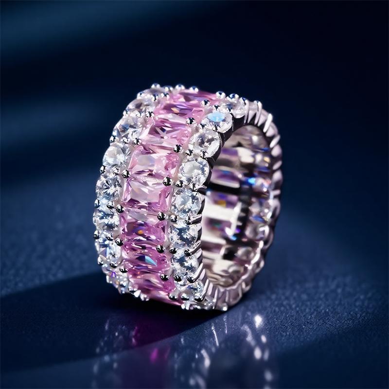 Elegante Rosa Kristall Weiße Zirkon Radringe Für Damen Vintage Kupferfarbe Verlobungsringe Hochzeits Schmuck Muttertagsgeschenke