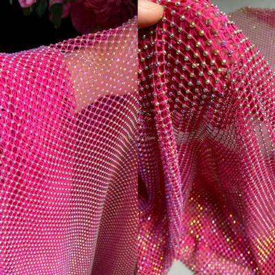 1x1,2m Glänzendes Strass-Netz-Applikationsband Stoff mit Strass-Kristall Näh-Strass-Kristallband Netz für DIY Band Kleid