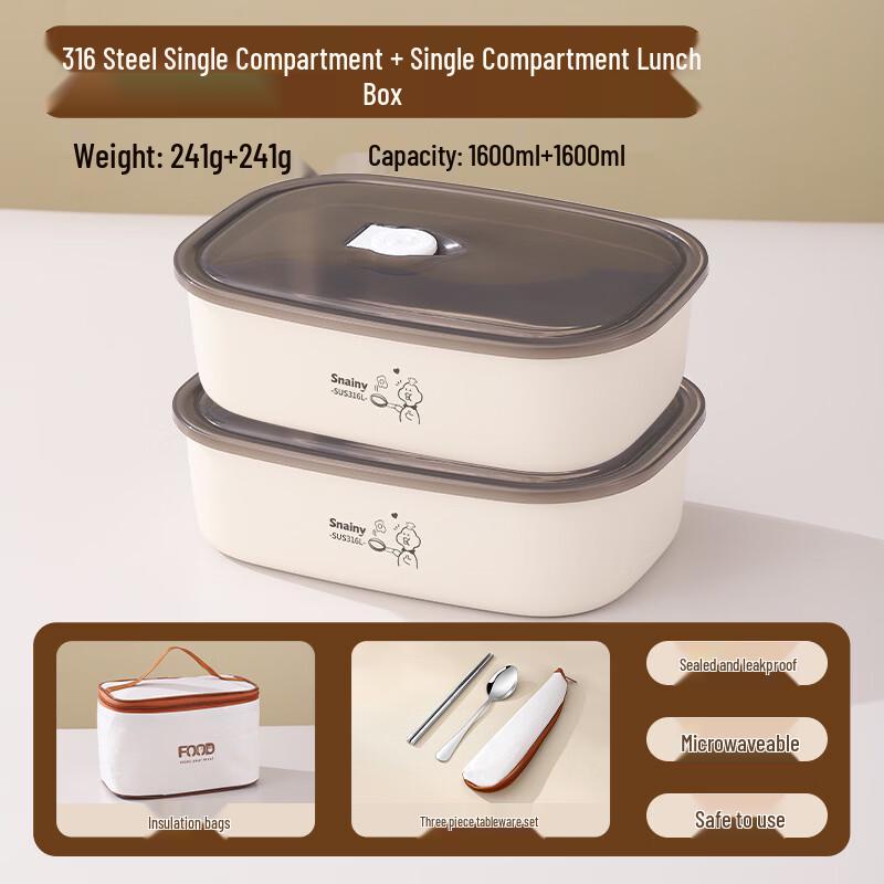 

Large Capacity 304 Stainless Steel Double-Layer Bento Box