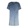Women's Fashion Casual Floral Print Dress Round Neck Short Sleeves Miniskirt