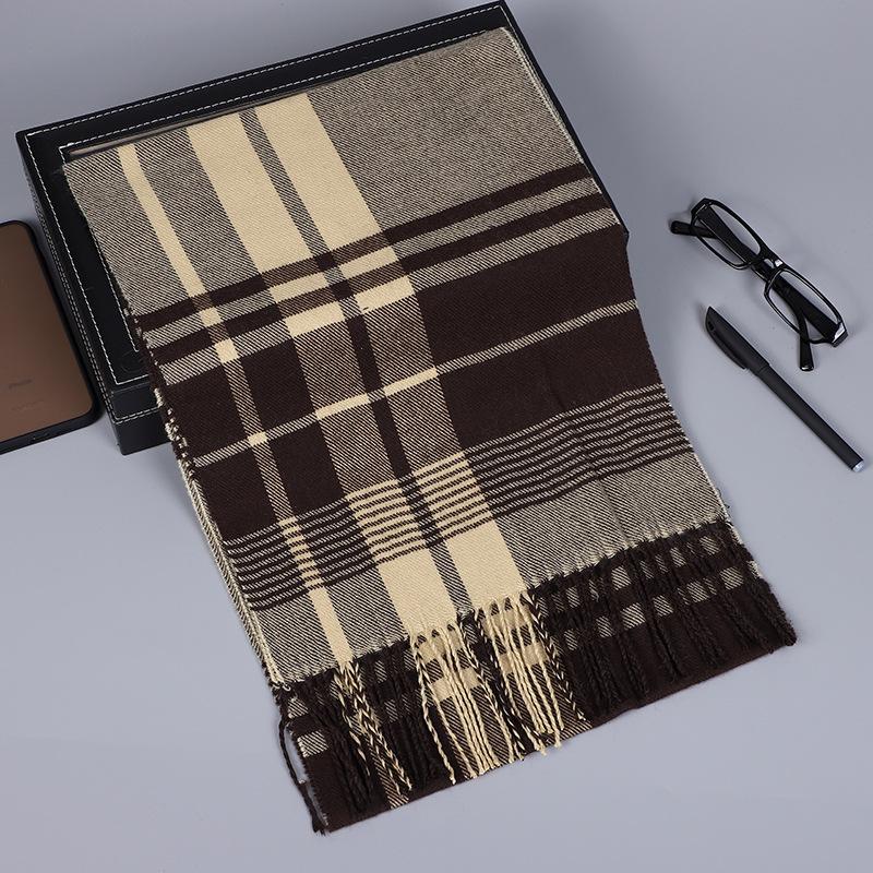 Men'S Scarves Are Versatile, Autumn And Winter Plaid Lengthened And Thickened Scarves, Couple Scarves, Warm Shawls For Women