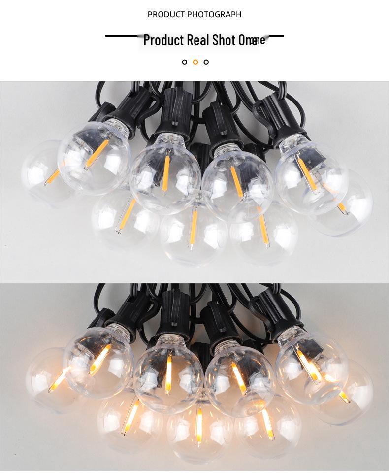 G40 Waterproof Solar LED String Lights - Outdoor, Drop-Proof, Remote-Controlled for Camping, Gardens, Weddings, and Christmas Decorating.