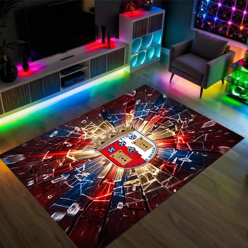 Braga FC Design Crystal Velvet Carpet Cozy Non?Slip Printed Rug For Bedroom Living Room Entrance