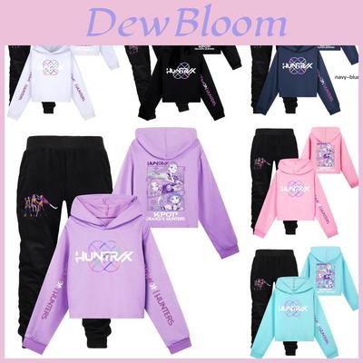 Kpop Dämonenjäger Baumwoll Hoodie und Jogginghosen Set mit Cartoon-Print für Kinder zum Spielen